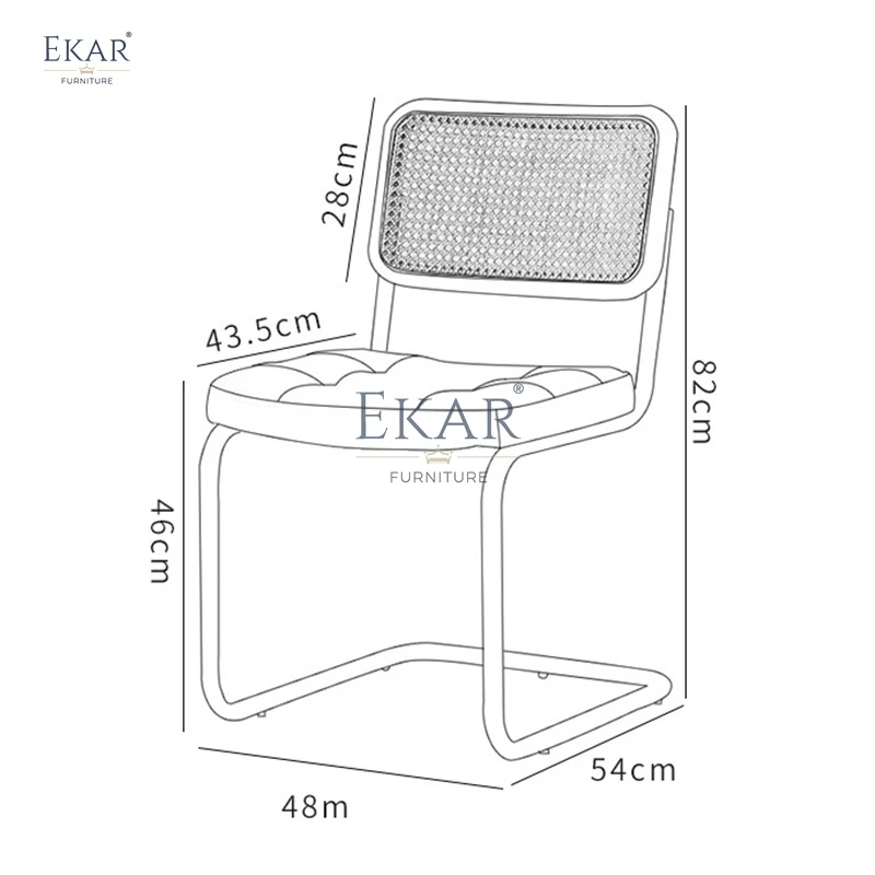 product new design ekar cherry wood and stainless steel long dining table kitchen table set 4 chairs-64