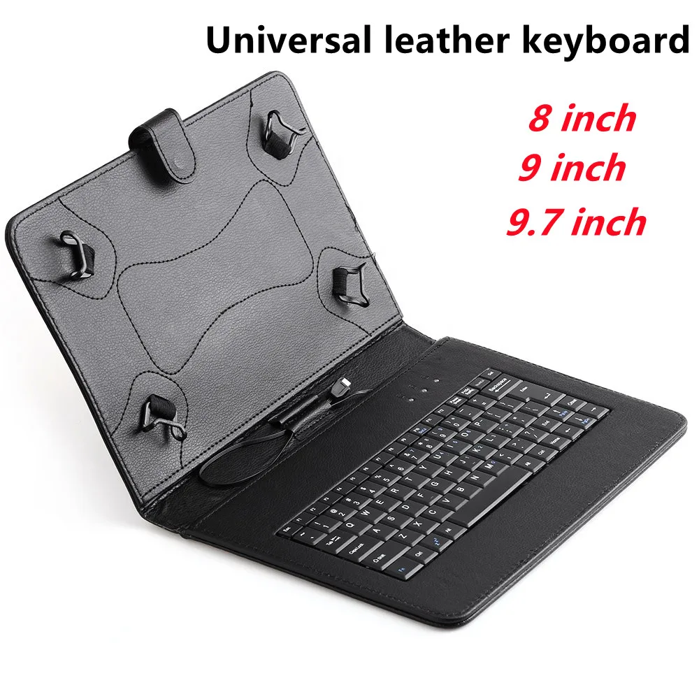 Annadue Teclado Bluetooth De Tableta Universal De 7 Pulgadas Con Funda Protectora Con Tapa, Funda De Cuero De PU Impermeable Soporte Para Tableta De Teléfono Teclado Inalámbrico Recargable USB