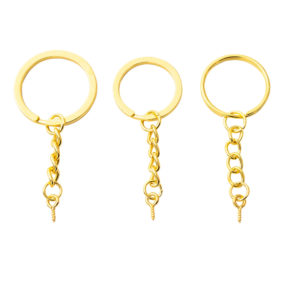 gold aperture/ flat keychain key ring