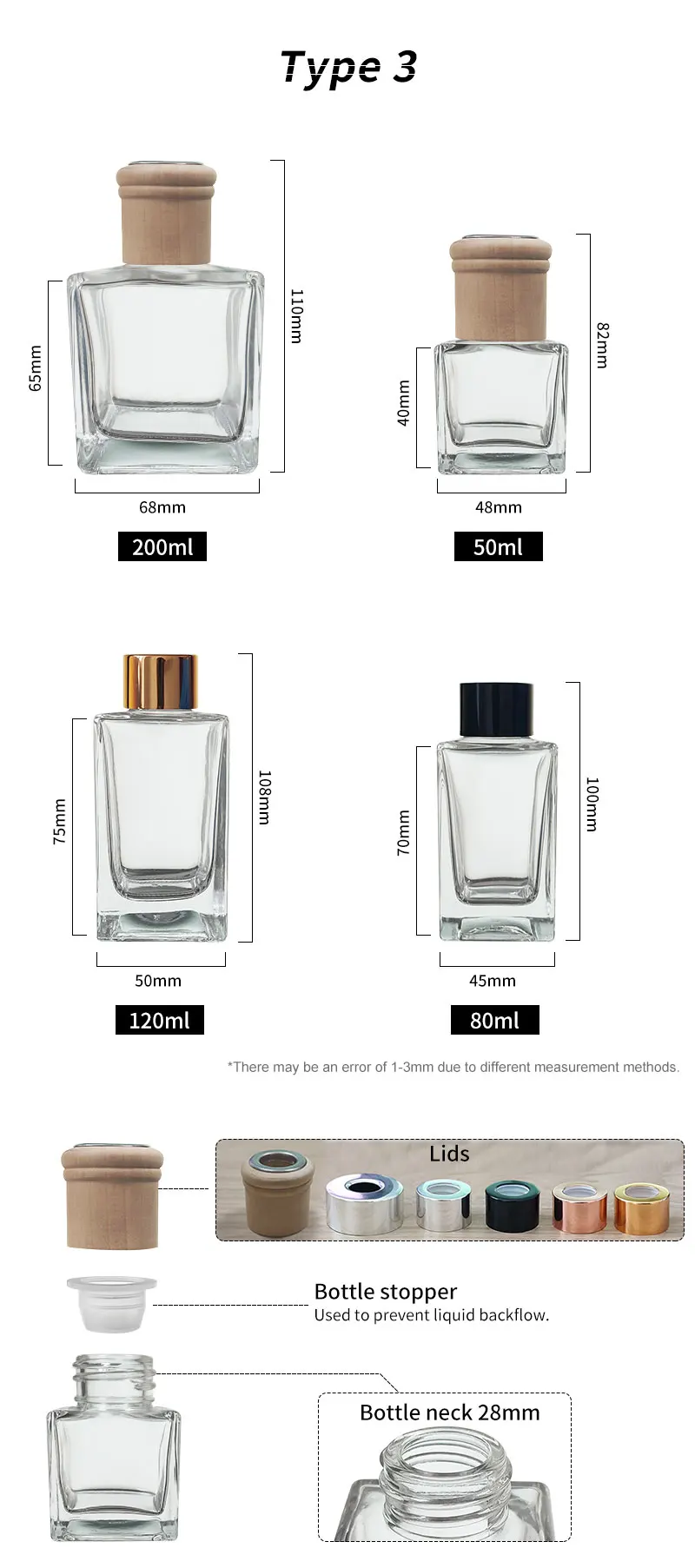 amber empty glass reed diffuser bottle luxury packaging-4