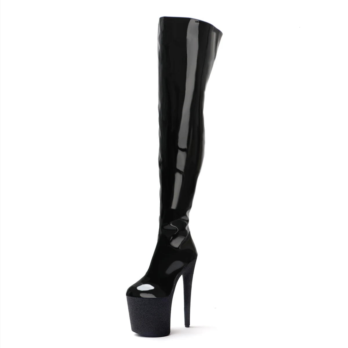 Exotic Dancer Boots Nightclub 20cm High Heels Barreled Platform Leather ...