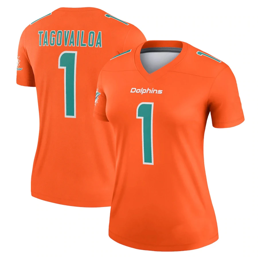 Wholesale Tua Tagovailoa Miami Women's Player Jersey 17 Jaylen Waddle  Summer Sexy Sports Shirt USA Lady's Inverted Legend Football Jersey From  m.