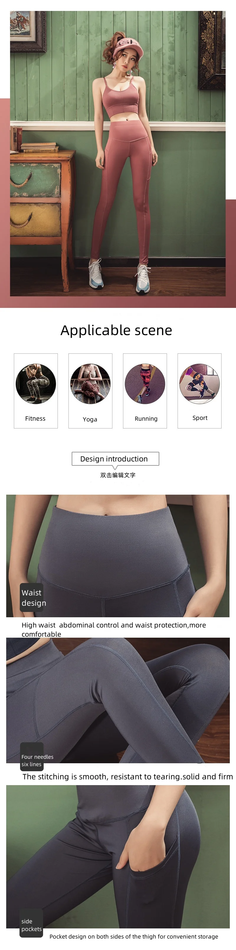 2024 High Waist Pant Woman De Sport Supplier Fitness Pocket Butt Lift Gym Tummy Control Taille Haute Athletic Yoga Legging factory