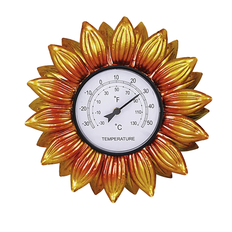 Indoor Outdoor Sunflower Wall Thermometer 13" Thermometer with Large Numbers for Patio  Yard 