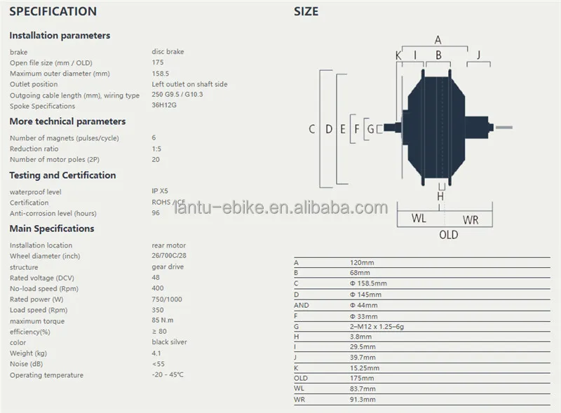 bafang 1000 watt hub motor