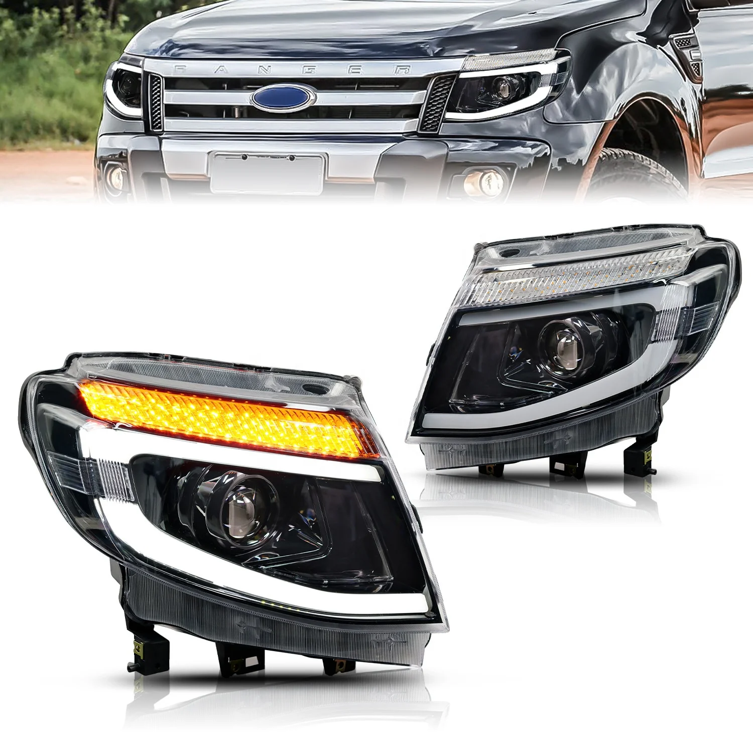 Archaic Head Lamp for Ford Ranger/everest Headlights 2012-2015