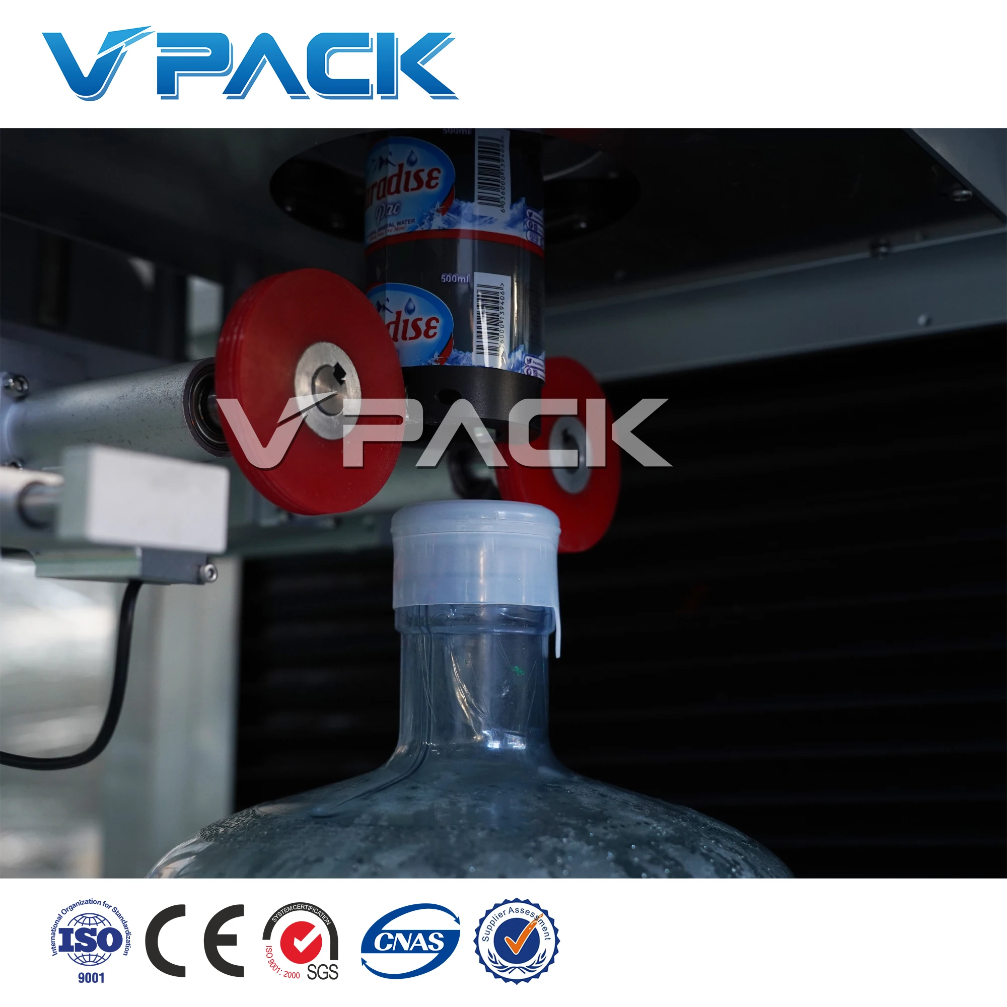 Automatic 5 Gallon Barreled Neck Labeling Machine For Bottle Shrink