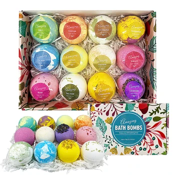 Christmas Gift Box 12 Pack Bathbombs Bubble Bath Fizzies High Quality ...