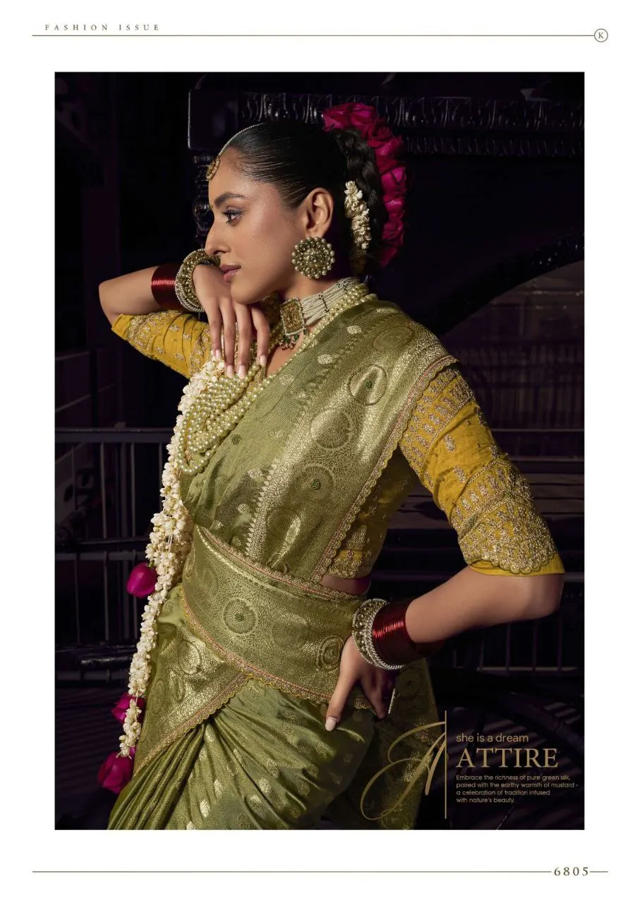 Pure Viscose Tissue with Hand worked Pallu  Contrast Designer Embroidered heavy Blouse Indian party wear ladies women wear sari