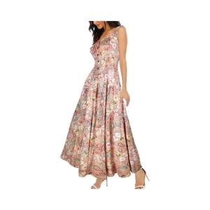 Women's Summer Solid Boho Floral Digital Tiered Casual Streetwear Long Maxi Dress Worsted Fabric Natural Waistline Everyday Wear