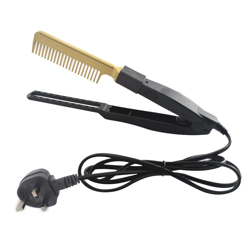 Hair Straightener Flat Irons Folding V Straightening Brush Hot Heating Comb Hair Straight Styler Cur