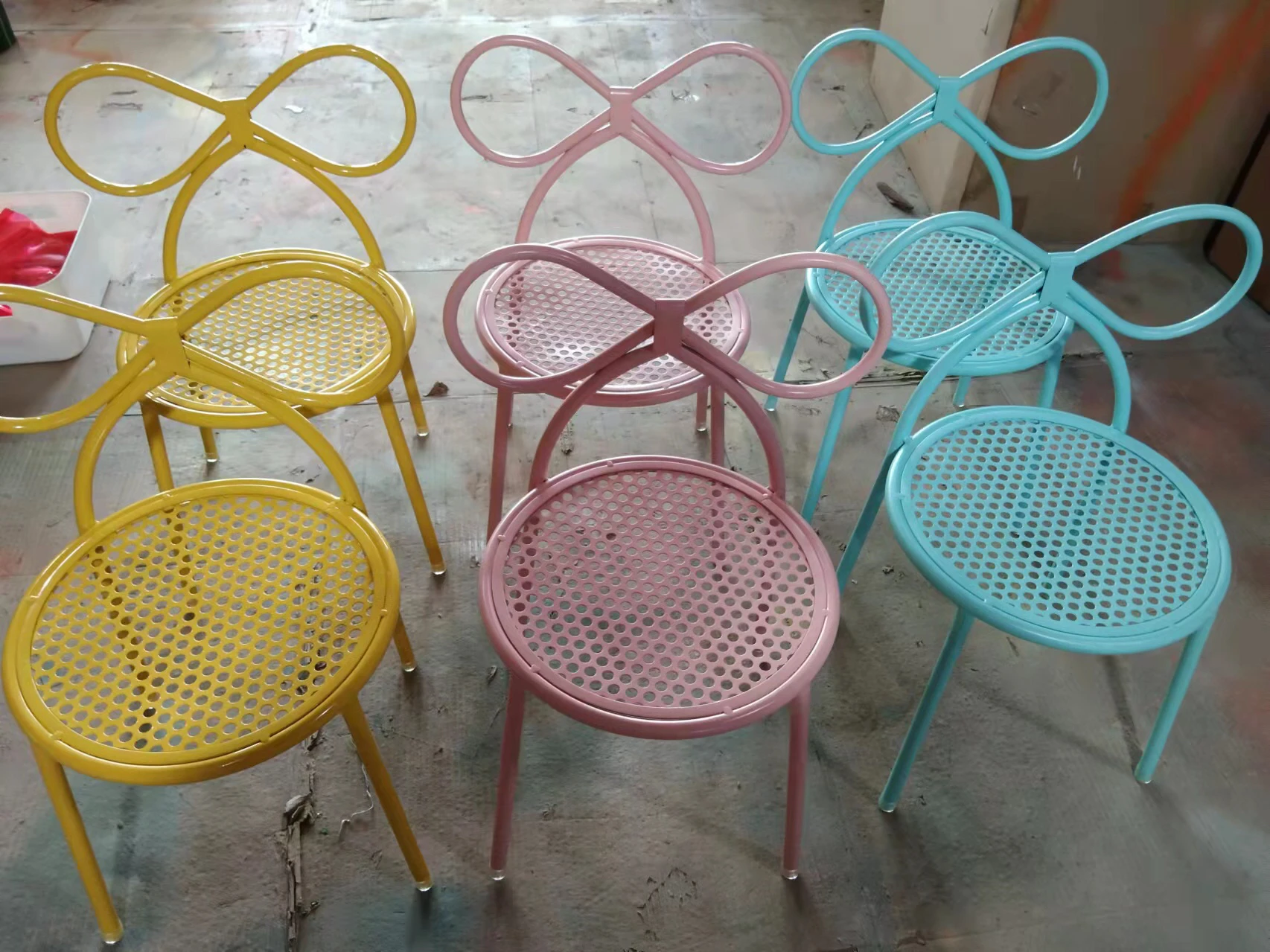 Hot Sale Kids Bow Chair Strong Metal Children Party Rental Event Kids Chairs