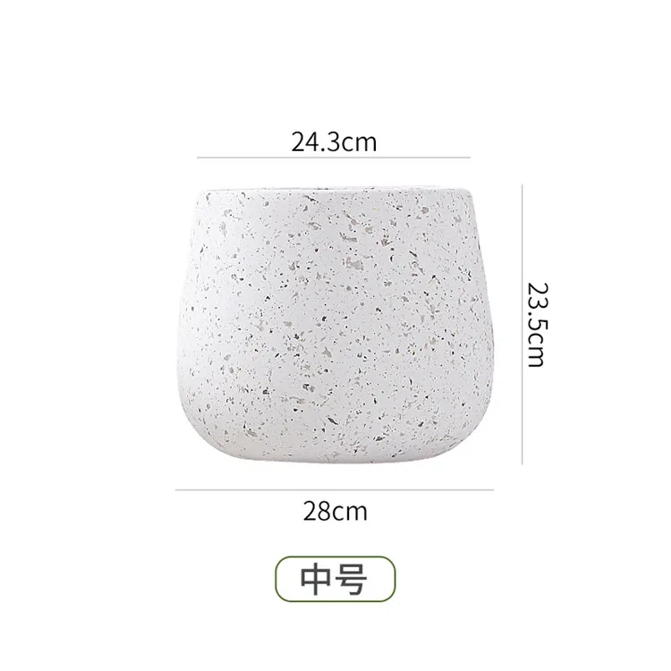 Нордический минималистичный круглый уличный белый Стекловолоконный терраццо цементный плантатор горшки для растений декоративный садовый цветочный