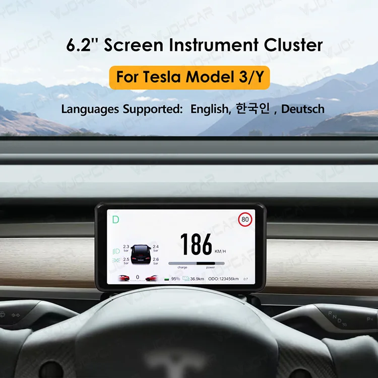 VJOYCAR 2023 Upgrade New Tesla Head Up Display Hud Dashboard 6.2 Inch Mini Screen Instrument Digital Cluster for Tesla Model 3/Y
