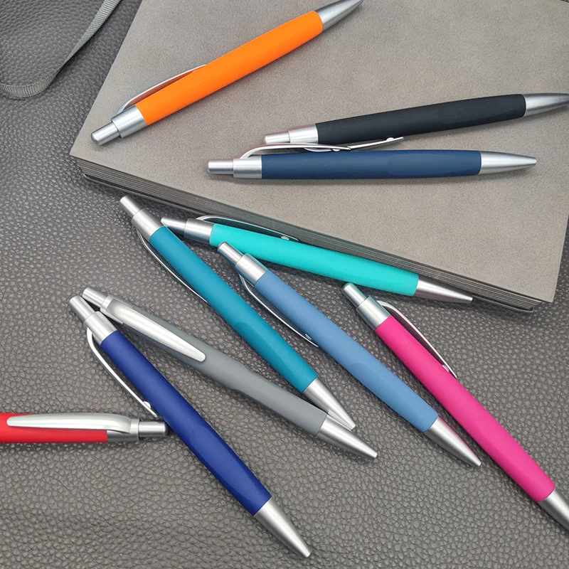 Advertising Gift Cheap Custom Logo Printed Westin Hilton Hotel Retractable Click Soft Rubber Coated Plastic Promotional Ball Pen