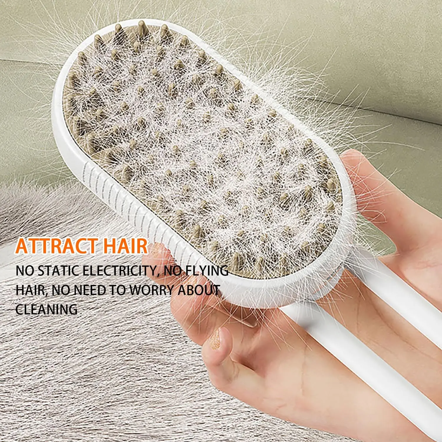 New Design 3 in 1 Silicone Pet Steamy Grooming Brush Steam Hair Removal Tool Comb Dog Cat Self Cleaning Spray Brush
