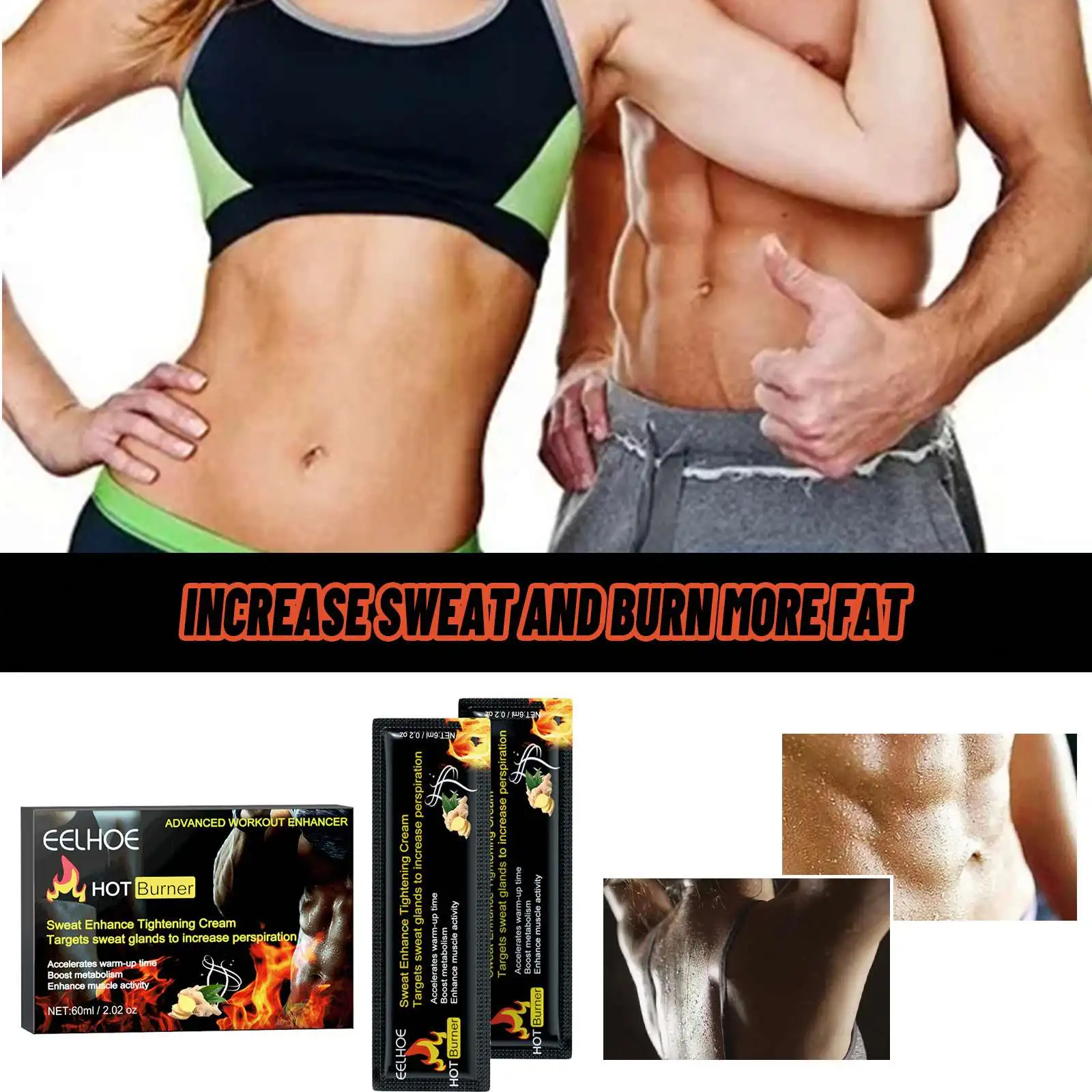 EELHOE Advanced Workout Enhancer Sweat Enhancing and Weight Loss Fat Burning Cream Accelerate Muscle Activity Slimming Gel