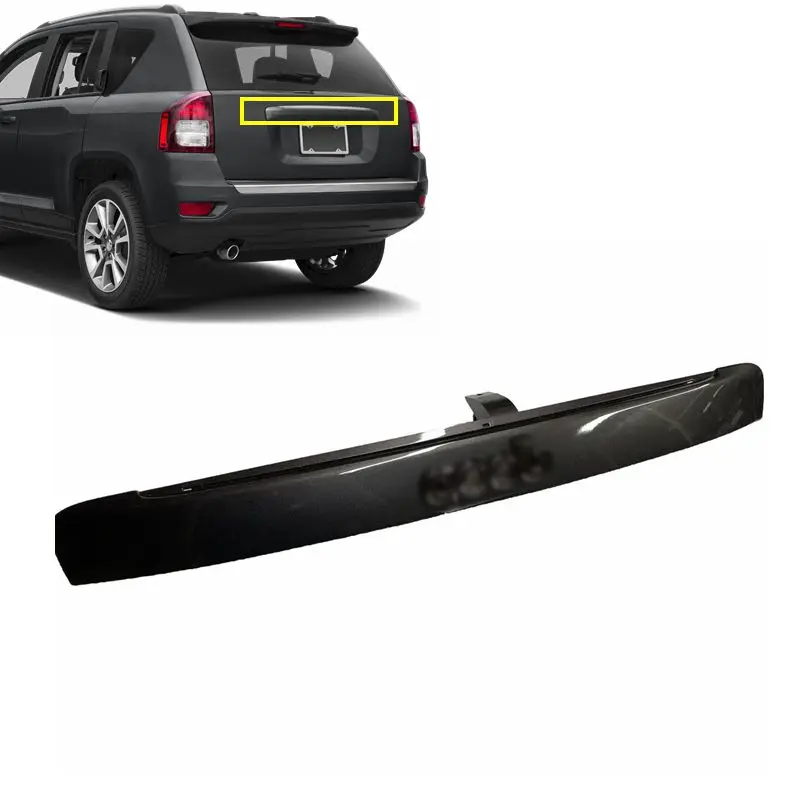 OEM auto parts replacement new rear tailgate chrome black hatch handle molding trim trunk finish garnish panel for Jeep compass