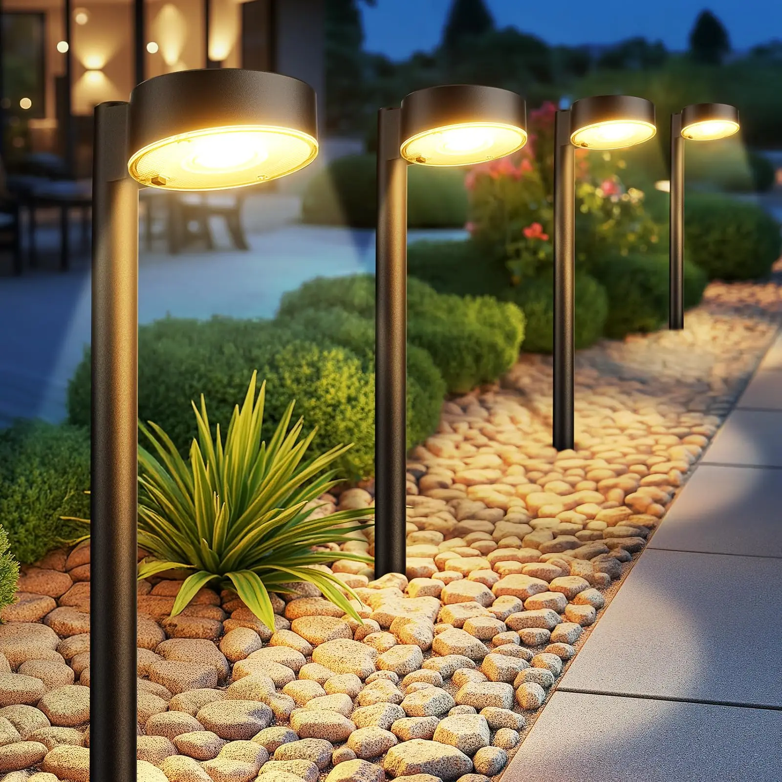 IP66 Solar-LED-Beleuchtung für den Außenbereich, Gartenlaterne für Wegen, Landschaft, Einfahrt, Tor, Rasen, Sicherheit, Park, Hotel, Villa