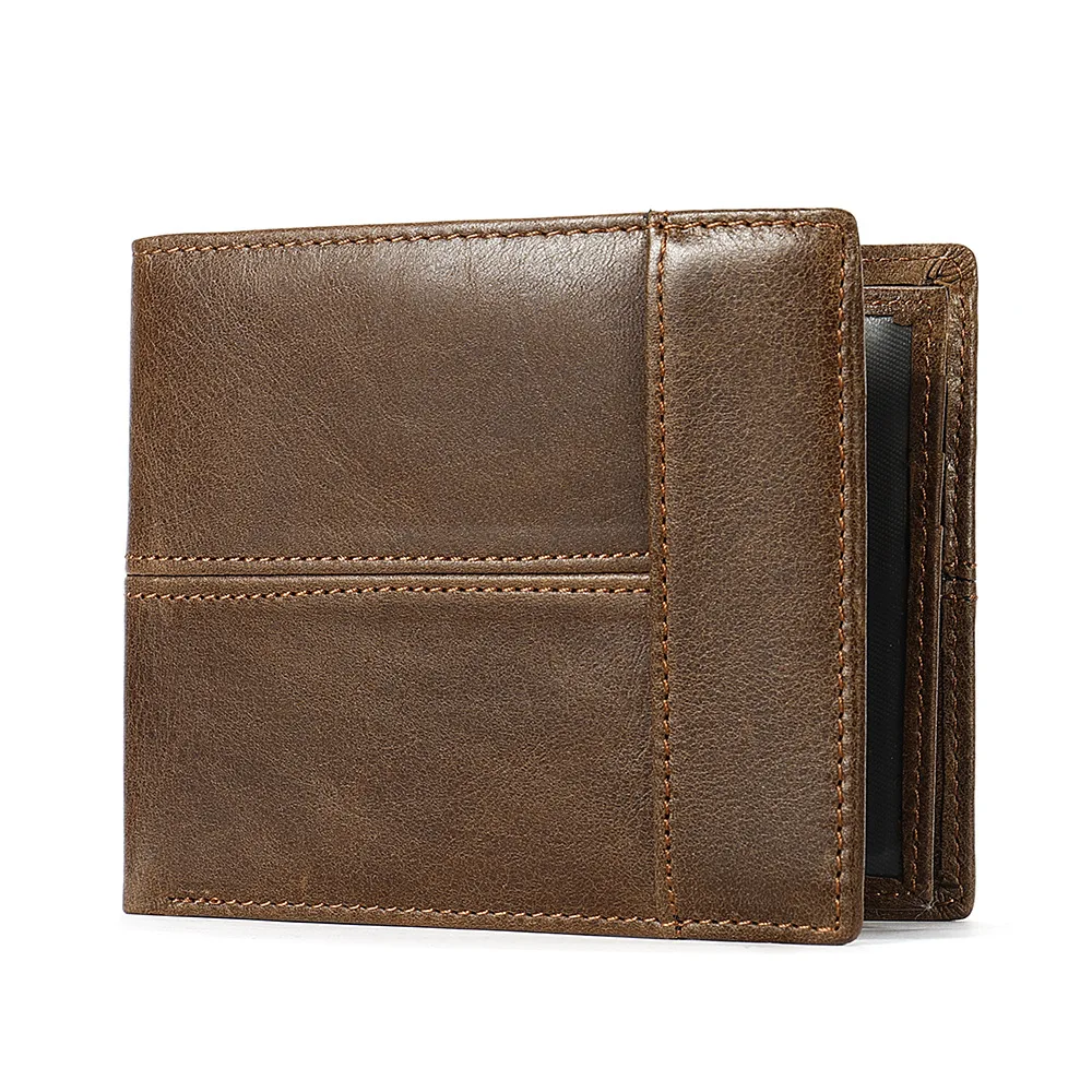 Custom Brown Genuine Leather Luxury Long Men Wallet Slim Card Holder Purse  Rfid Blocking Men's Wallet - Buy Men Leather Wallets,Luxury Wallet Men,Long