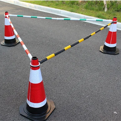 2m Length PVC Cone Connection Bar Retractable Traffic Cone Bar PVC Traffic Reflective Barrier Poles