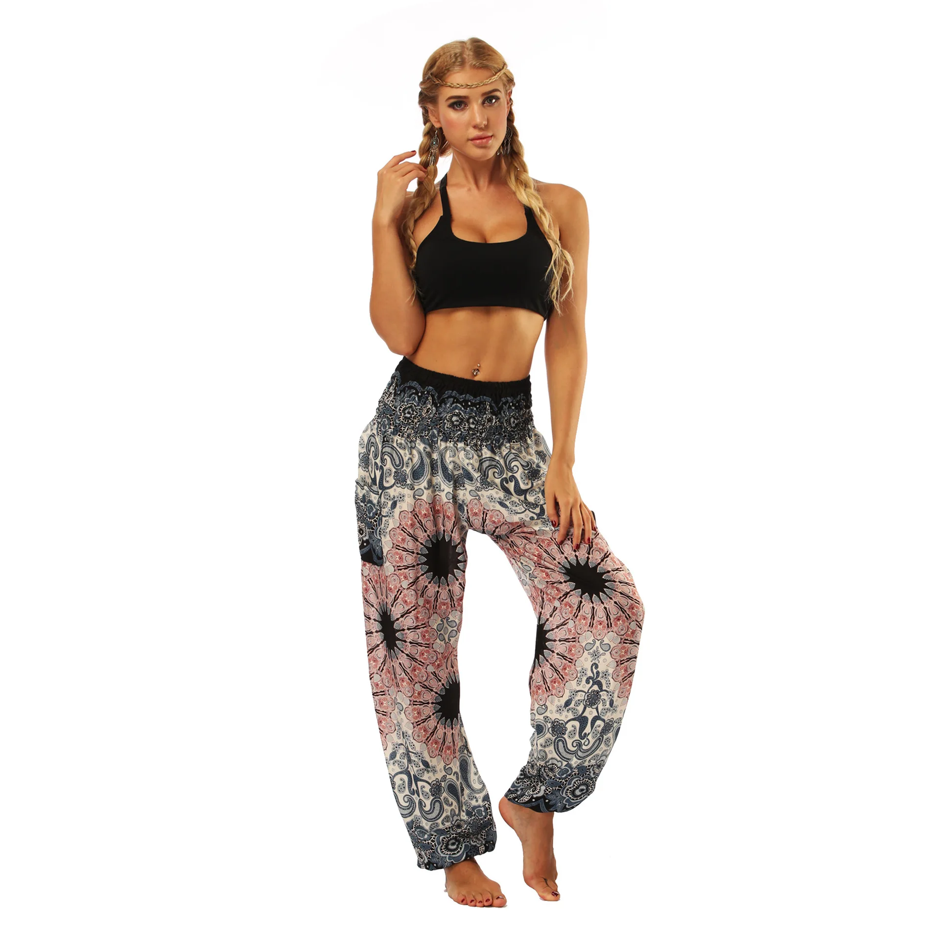 Pantalones Bohemios Bombachos Para Mujer,Pantalón De Yoga,Cintura  Ahumada,Hippie,Palazzo,Holgados,Para Playa,Viaje,Pijama,Salón - Buy Activa  Usar Pantalones De Yoga Deportes,Pantalones De Harén,Pantalones De Harén De  Las Mujeres Product on Alibaba.com