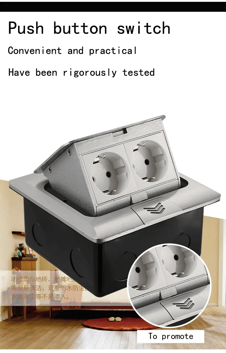 Customized multi-function multimedia socket EU Electrical Outlet Socket  Pop up the audio and video socket