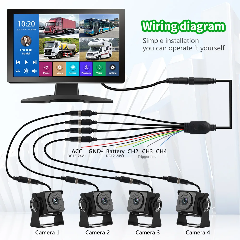 4K Backup Camera System with 10.36inch Car Monitor China Manufacturer