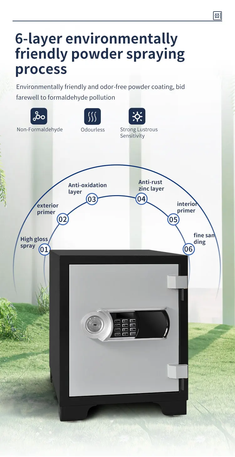 CEQSAFE Wholesale Price Safe Box Fireproof Fingerprint Office Digital Strongbox Security Fireproof Safe Box for Money supplier