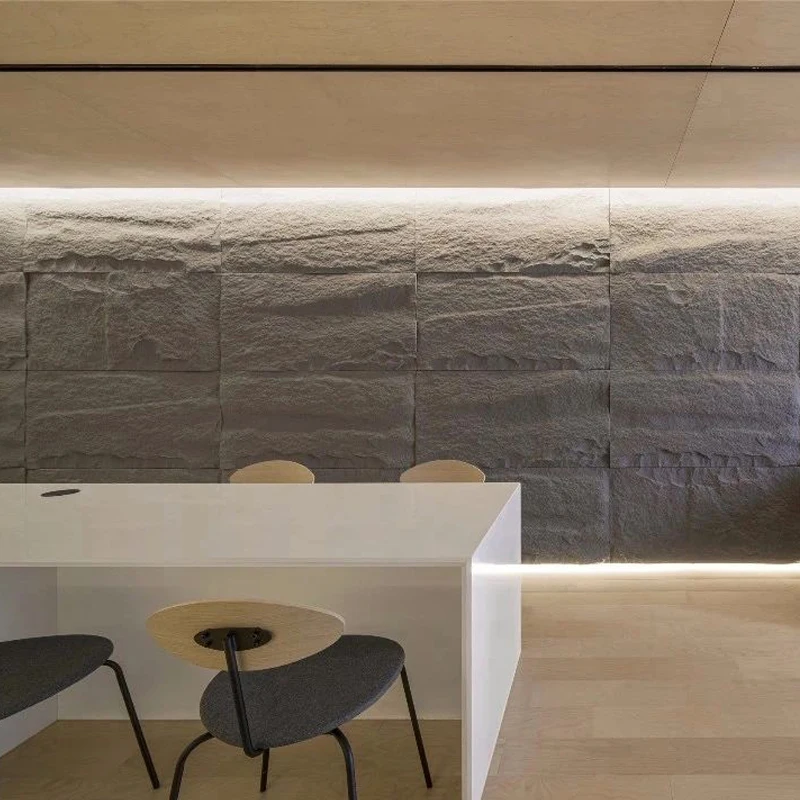Cultural Stone PU Stone Skin with Mushroom and Mountain Rock Designs Artificial Stone