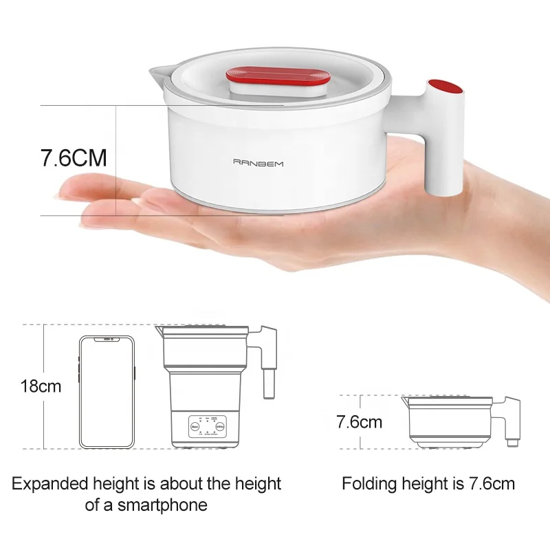 Ranbem 1036Z Travel Mini Portable Folding Commercial Automatic Jug Water Foldable Electric Kettle