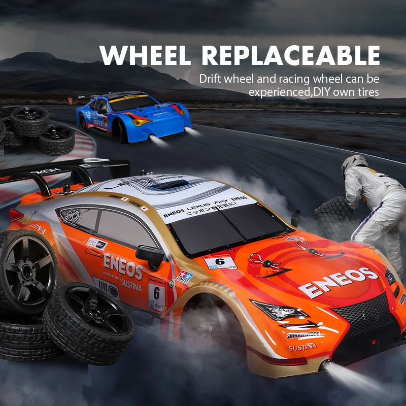Coche De Derrape Teledirigido 1:24 – 15 Km/h, 4x4 Con Luces LED Y Neumáticos De Drift