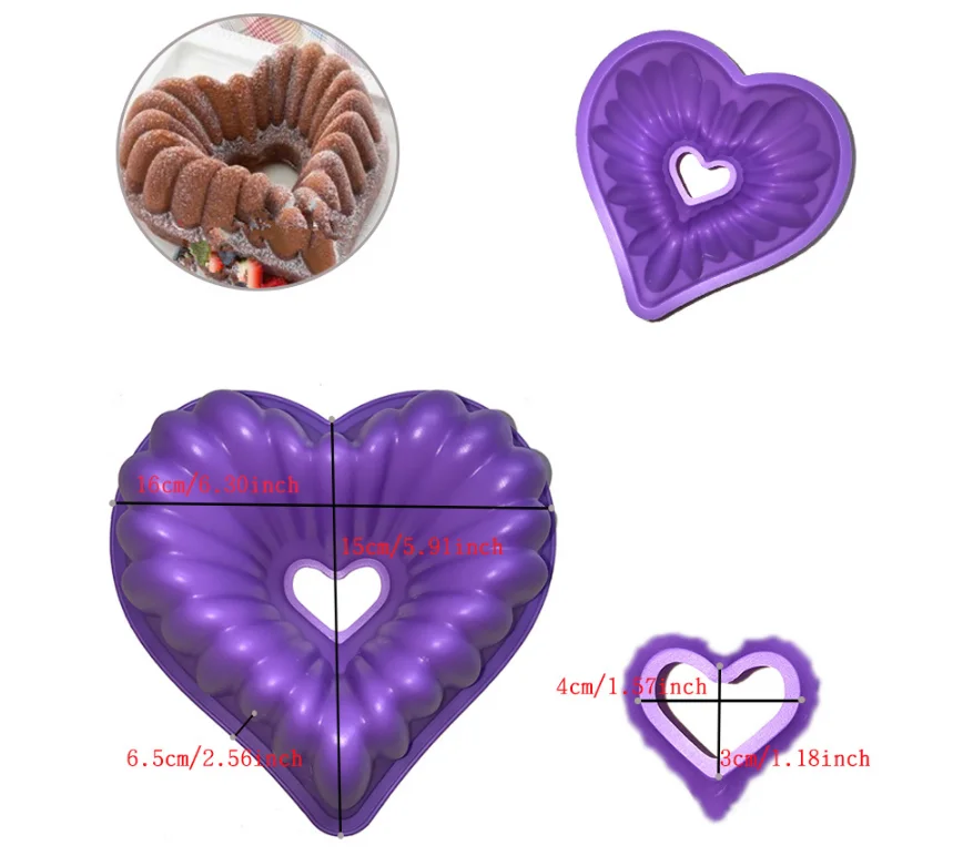 Silicone Heart Shaped Cake Pan for BPA-Free-Heart Baking DIY - China  Silicone Cake Mold and Silicone Cake Mould price