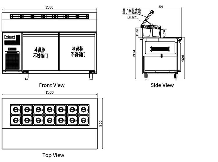 Refrigerated Sandwich Pizza Prep Tables Counter Sandwich Prep Table 