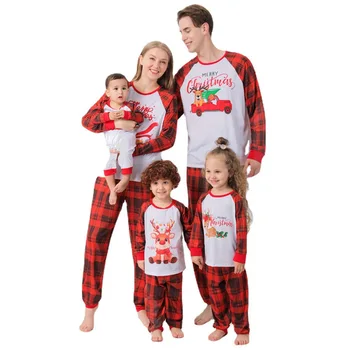 Wholesale Matching Girls Kids Custom Family Christmas Pajamas Cotton