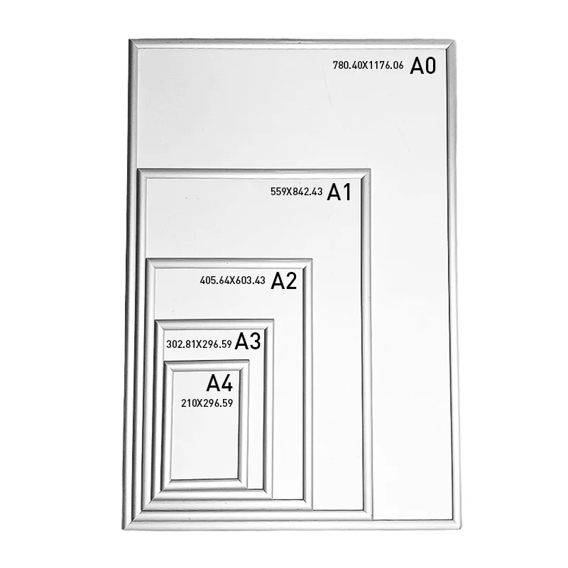 Hookei Various Size A0/a1/a2/a3/a4/a5/b1/b2  Black Wall Mounted Picture Aluminium Snap Frame Poster Photo Frame