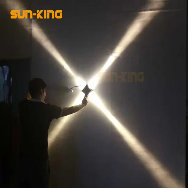 Квадратный пейзаж на открытом воздухе 3200K 4000K декоративный строительный 4-сторонняя светодиодная узкий угол стены свет 8W