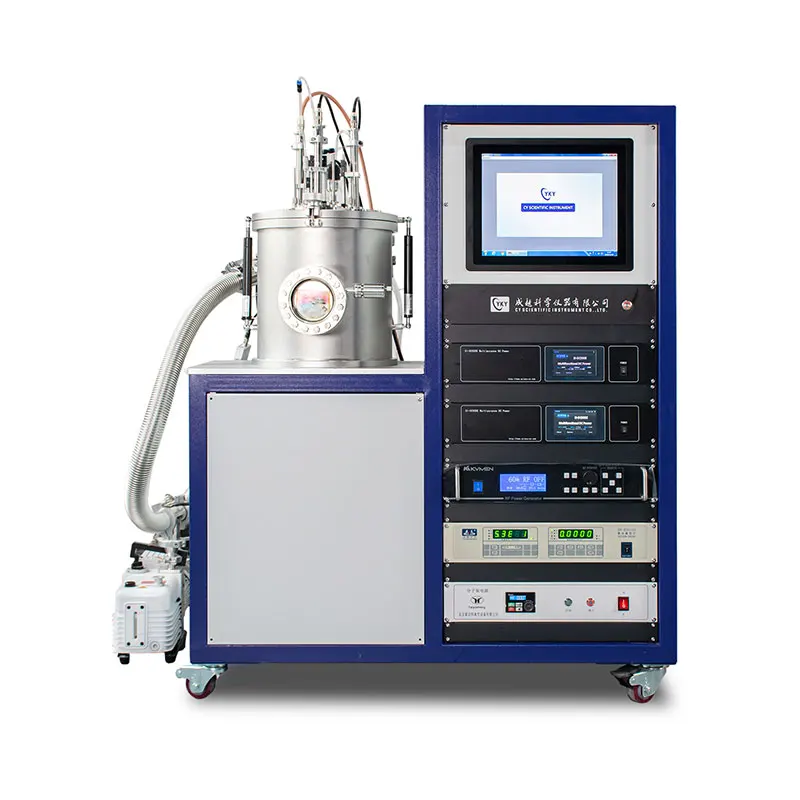 High Vacuum Magnetron Sputtering Deposition System with Quartz Thickness Monitor for Electrode Film