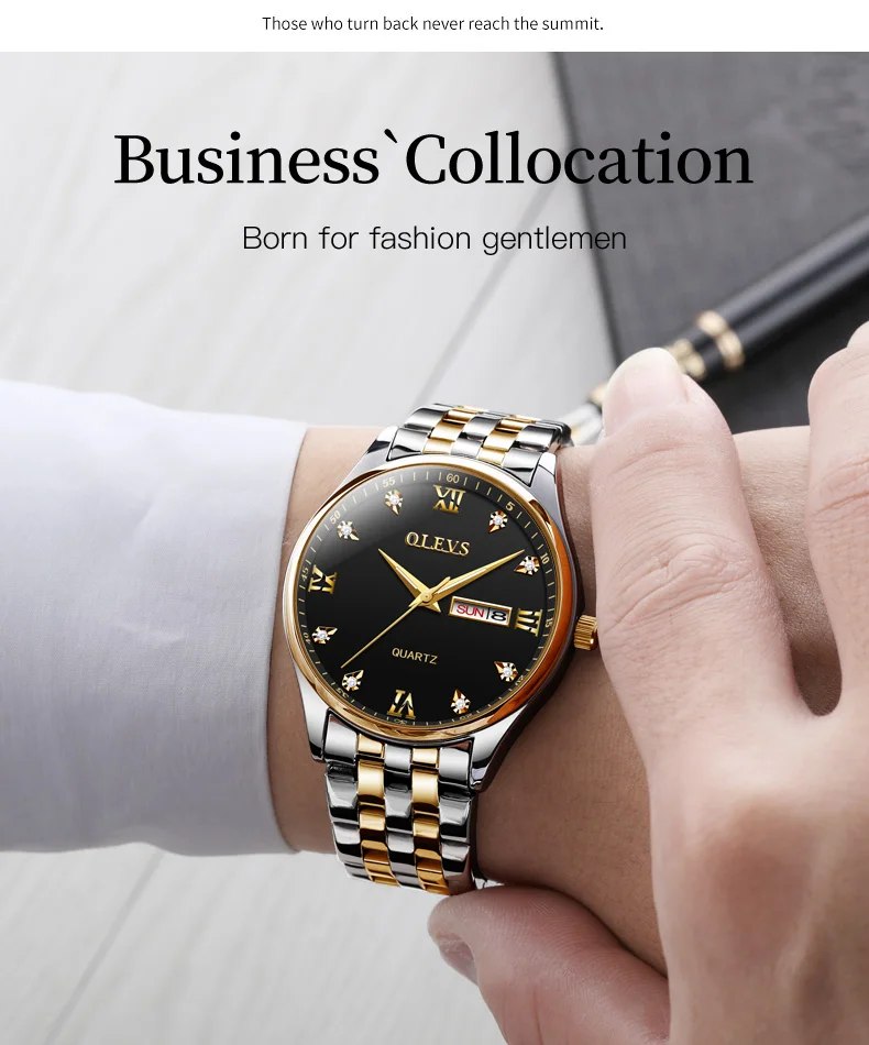 Olevs 5570 Customized Man Quartz Watches Luxury Diamond Stainless Steel Branded Watch Men Custom 5987