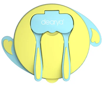 Baby infants food bowl dinner feeding fork and spoon utensil for kids with suction base