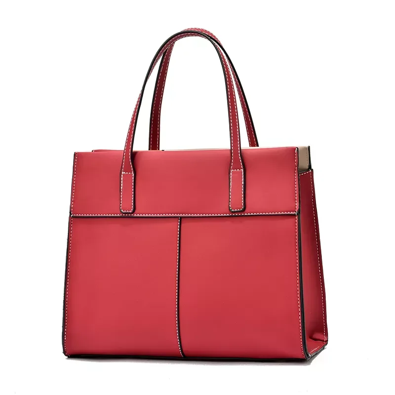 2022 Fashion Casual Tote Bag Big Shoulder Bags Pu Leather Messenger Contrast Stitching Women