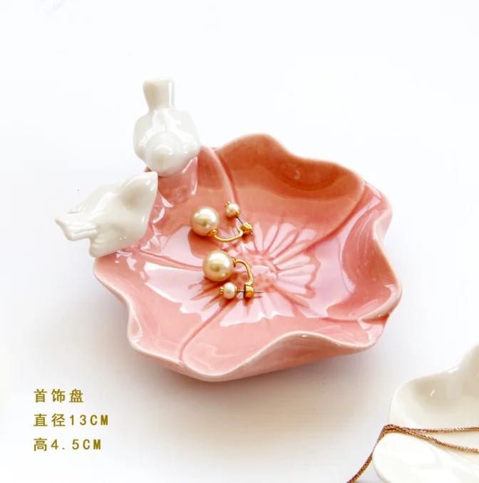 Small Ceramic Jewelry Holder Ring Holder Jewelry Storage Plate Trinket