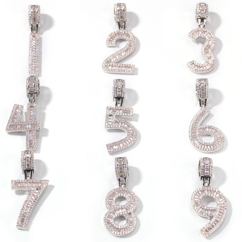 iced out number 3 pendant