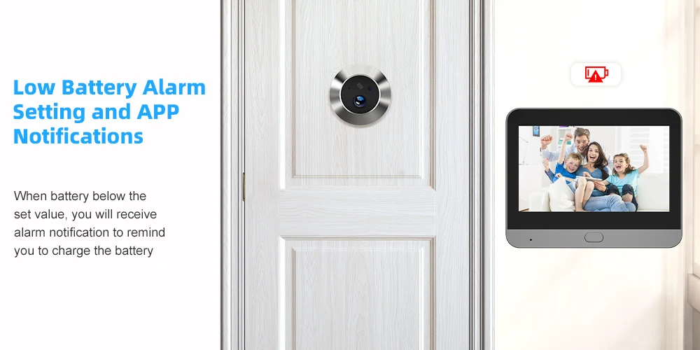 Icam App Remote View Motion Detect 1080P Hd Peephole Door Viewer Camera Two Way Speak Doorbell Smart Work With Google Alexa 113