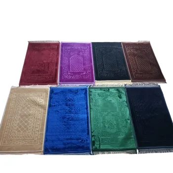 Nicro Factory Price Eid Mubarak Supplies Anti-slip Praying Rug Muslim Islamic Gift Custom Luxury Portable Ramadan Prayer Mat