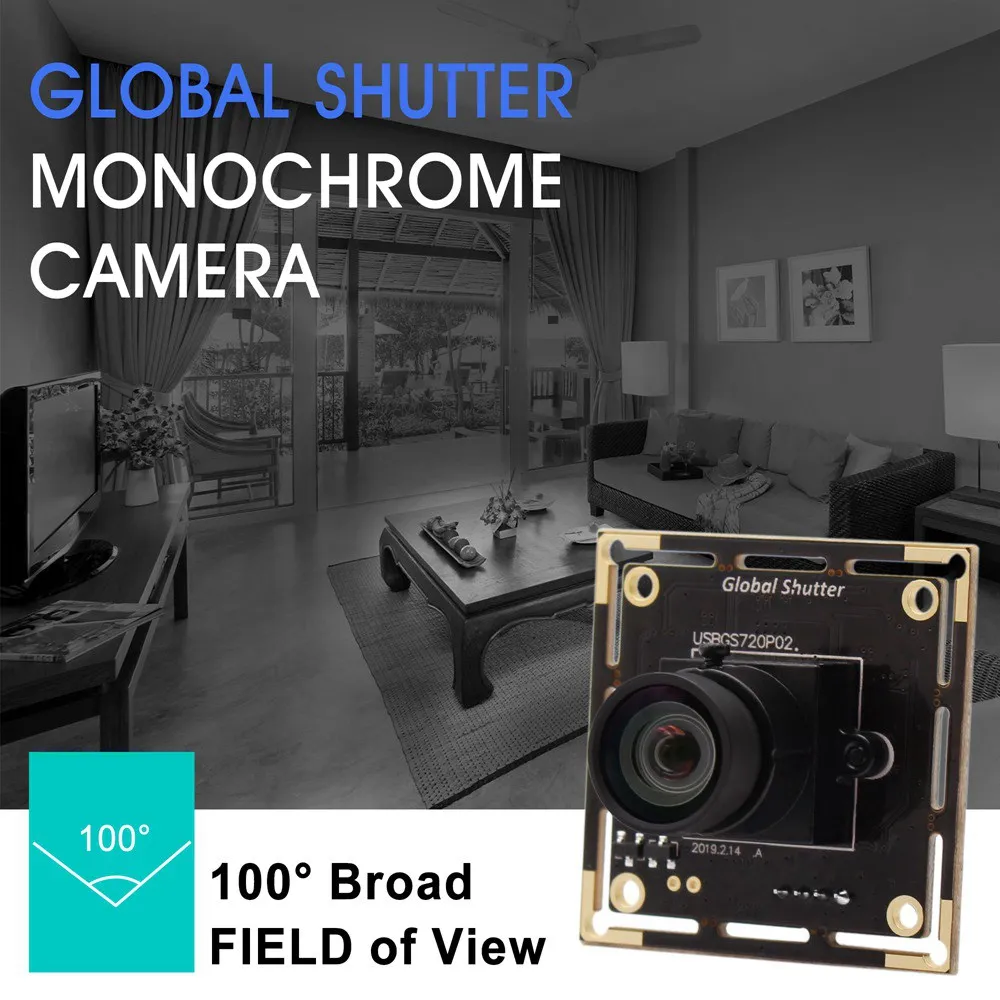ELP 1MP Global Shutter Camera High Frame Rate 60fps 720P HD Webcam Snap Without Shadow Camera Module for Barcode Scanner