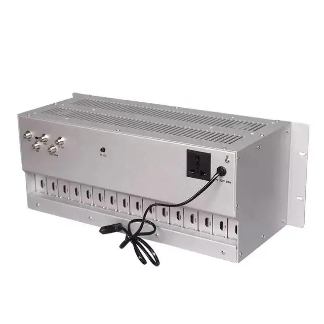 Head-end 16 Ways Fixed Channel CATV 16 in 1 Modulator AV/HD to RF Analog for Hotel System fiber optic