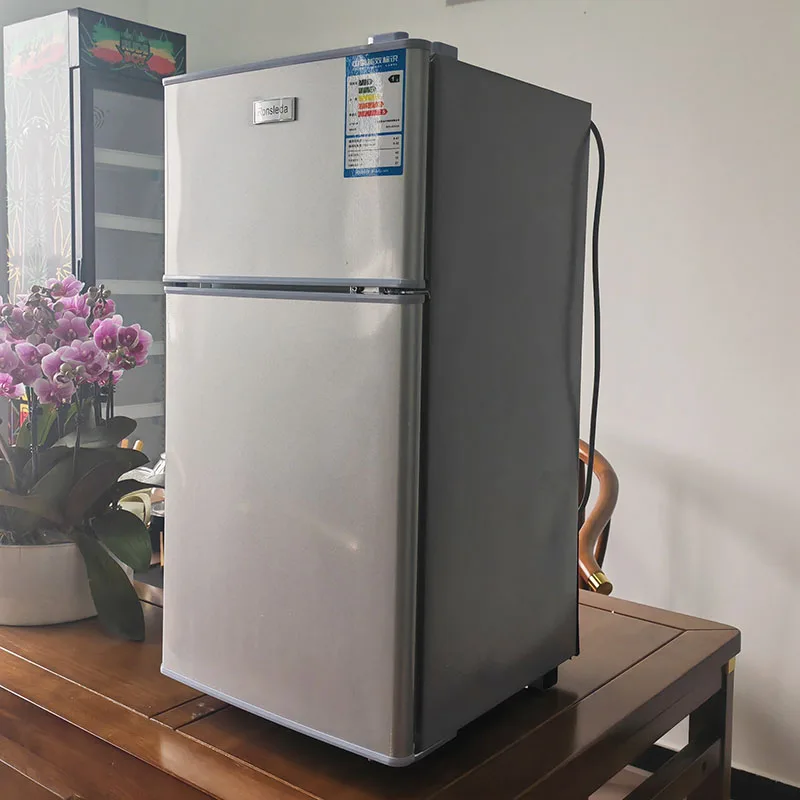 Mini Refrigerator シルバー 2段棚付き 42L Portable Mini 2 Door Refrigerator - Double Door Fridge OEM