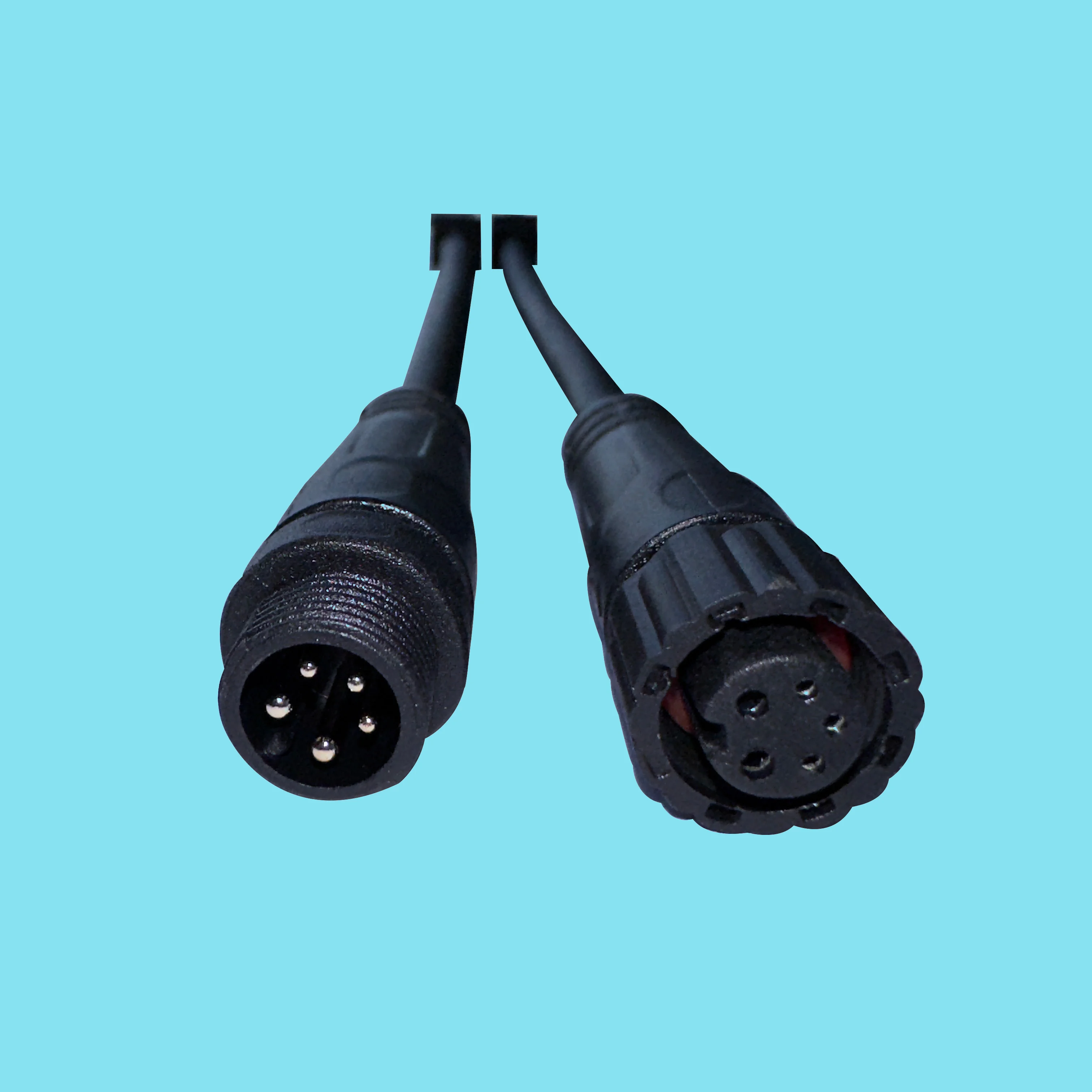Custom IP67 Waterproof M12 Male Female Connectors for LED Billboards Neon Signs Solar Panel Engineering Applications