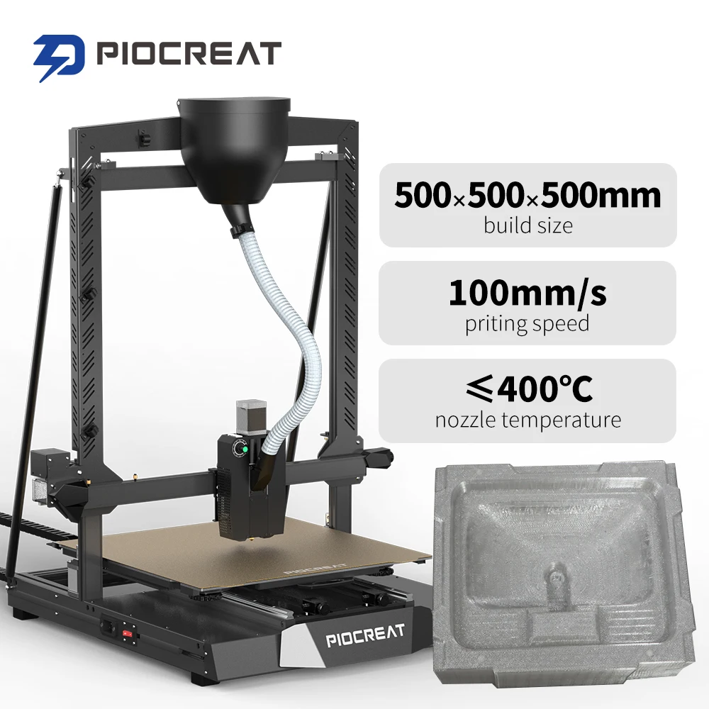 Piocreat G5 Pro High Speed 3d Printer 500x500x500 3d Drucker Industrie Granule Extruder 3d Printing Plastic